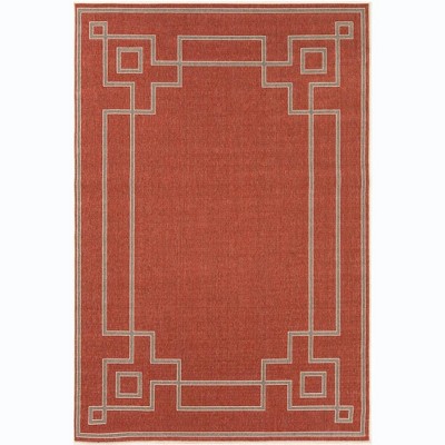 Mark & Day Natalie 7'3"x10'6" Rectangle Woven Indoor & Outdoor Area Rugs Rust: Stain-Resistant, Trellis Pattern, Olefin