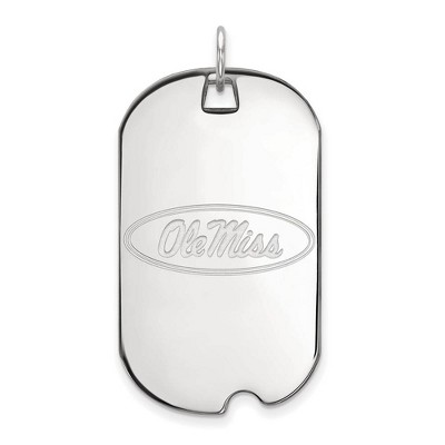 Black Bow Jewelry 10k White Gold Mississippi Rebels NCAA Large Pendant