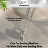 Oval Solitaire Necklace for Women Sterling Silver 2.5 Ct 8A Cubic Zirconia Pendant 18" Chain by Ginger Lyne - 2 of 4