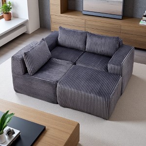 101" Modern Cloud L-Shaped Modular Sectional Sofa with Right Chaise - 1 of 4