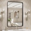 Vynxaria 24x30 Inch Black Aluminium Frame Bathroom Mirror - Clear Reflection & Safe Design - 3 of 4