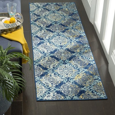 Royal Light Blue High Pile Synthetic Area Rug