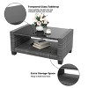 6 Pieces Outdoor Sectional Sofa Set with Dining Table & Thickened Cushions, All-Weather PE Wicker Furniture for Garden Lawn Deck - 4 of 4