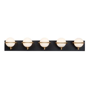 Maxim Lighting Revolve 5 - Light Vanity in  Black/Gold - 1 of 4