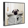 Stupell Industries Pug Reading Newspaper in Bathroom Framed Giclee Art - 2 of 4