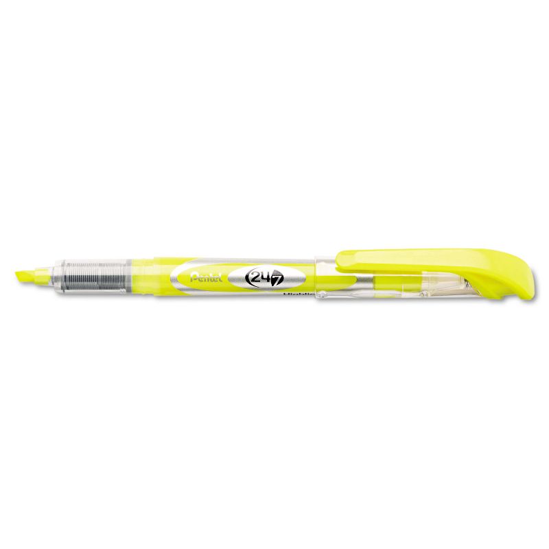 Pentel 24/7 Highlighter Chisel Tip Bright Yellow Ink Dozen SL12G, 1 of 3