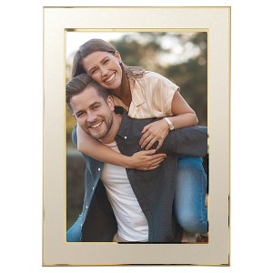 REGALWOVEN Home Room Modern Brushed Aluminum Real Glass Photo Frame 1 Pc - 1 of 4