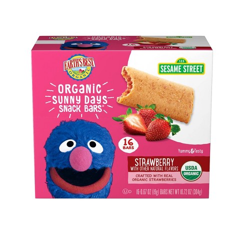 Earth's Best Sesame Street Organic Sunny Days Strawberry Snack Bars - 16ct  : Target