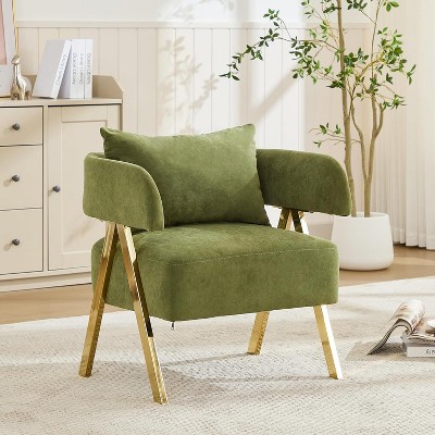 TYBOATLE  Modern Velvet Accent Chairs Set of 2, Comfy Upholstered Barrel Chairs, Mid-Century Modern Reading Armchairs, Pink