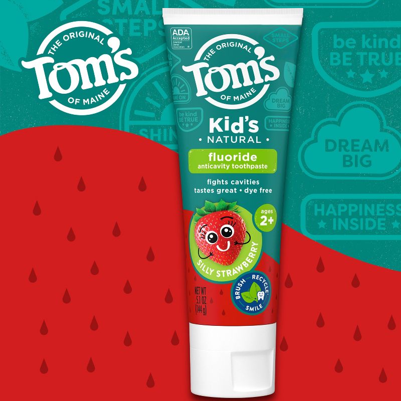 Tom's of Maine Silly Strawberry Children's Anticavity Toothpaste - 5.1oz , 3 of 10
