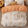 3 Pieces Reversible Striped Duvet Cover Set with Zipper Closure Bedding Set with 8 Corner Ties - 3 of 4