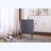 Vynxaria Gray Velvet Fabric Accent Chair with Gold Legs for Living Room and Bedroom - 4 of 4