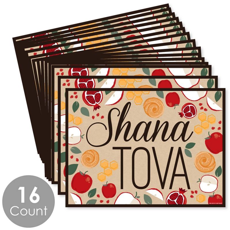 Big Dot of Happiness Rosh Hashanah - Party Table Decorations - New Year Placemats - Set of 16, 3 of 7