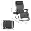 Chic Crate-Zero Gravity Lounge Chair Set – 2-Piece Foldable Patio Recliners for Pool & Beach with Built-In Pillow & Cup Holder, Black - 4 of 4