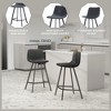LeisureMod Elland Leather Bar Stool – Modern Counter Height Stool with Black Stainless Steel Legs for Kitchen Island or Home Bar Set of 2 - 4 of 4
