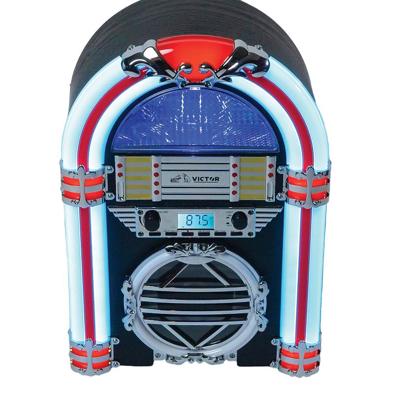 Victor® Broadway Desktop Jukebox with CD Player, Bluetooth®, and FM Radio, VDTJ-1500-BK, 2 of 8