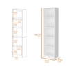 FONTOI Slim Bookcase with 5-Shelf, Bookcase with Five Storage Shelves for Small Space Home Office Library, White, 17.72"*71.1"*11.77" - 3 of 4