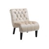 CAVINAS Modern Armless Chair, Accent Chair, Velvet Leisure Chair, Upholstered Button Recliner Chair with Wooden Legs for Bedroom, Living Room, Office - 4 of 4