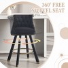 MOONMISS Set of 2 velvet bar chairs,Back pull point design, 360 degree rotation, back pull loop detachable design, rivet decoration - 2 of 4