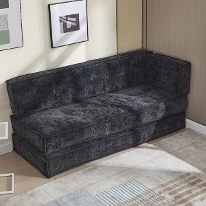 Modular Chaise Lounge Freely Combinable Sleeper Sofa Bed Daybed Lazy Sofa Couch, Space-saving, Chenille Upholstered-ModernLuxe - 1 of 4