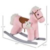 AZL1 Life Concept Rocker and Spring Horse Plush Ride On with Fun Sounds Soft Body Safe Gentle Rock Motion for Kids Play, Pink, 25.6"*10.2"*19.7" - 4 of 4