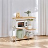 VASAGLE Baker's Rack, Coffee Bar Stand with Charging Station, Storage Shelves, Pull-Out Wire Basket, Table for Microwave, Kitchen, Oak Beige - 2 of 4