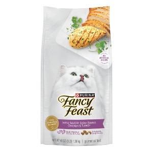Purina Fancy Feast with Chicken & Turkey Adult Gourmet Dry Cat Food - 48oz - 1 of 4