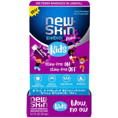 New-Skin Kids&#39; Sting-Free Liquid Bandage Paint for Scrapes and Minor Cuts - Purple - 0.3 fl oz