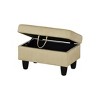 AndMakers 28.5 in. W Flannel Polyester Blend Rectangle Ottoman with Storage - 3 of 4