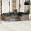 vidaXL Patio Sofa Set with Cushions Outdoor Furniture 10 Piece Poly Rattan - Gray - 2 of 4