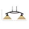 Toltec Lighting Bow 2 - Light Island Pendant Light in  Dark Granite with 12" Chocolate Icing Shade - 2 of 2