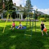 DSVIMOY Swing Set for Kids, Outdoor Backyard Playground, Swing Set with Ladder and Basketball Hoop, Blue, 106.5"*70.87"*72.83" - 4 of 4