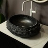 20" Irregular Oval Resin Bathroom Sink with Stone Pattern, Modern Vessel Basin for Bathroom Vanity – The Pop Home - 3 of 4