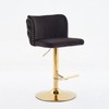 VYNXARIA Swivel Barstools Adjusatble Seat Height,Classic Velvet Upholstered Bar Stools with the whole Back Tufted,Black,Set of 2 - 3 of 4