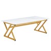 CAVINAS Coffee Tables for Living Room Rock Slab Material Coffee Table with Golden Metal Legs for Dining Room - 2 of 4