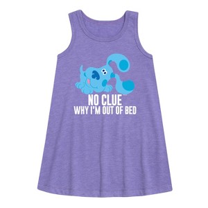 Girls' - Blue's Clues & You! - No Clue Why I'm Out Of Bed Graphic Sleeveless Aline Dress - 1 of 3