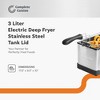 Complete Cuisine 1200W 3L Electric Deep Fryer with Stainless Steel Cooking Tank Lid and Viewing Window for Kitchen Use and Small Countertop Appliances - 2 of 4