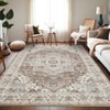 Vintage Area Rugs for Living Room Bedroom Washable Low Pile Non Slip Foldable Carpet Indoor Soft Retro Printed Distressed Rug - 2 of 4