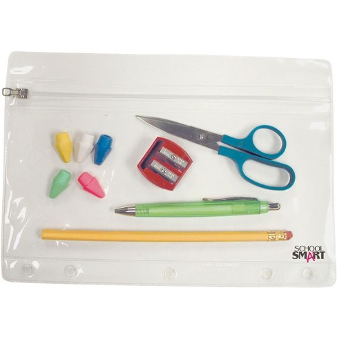 Plastic Zip File Bags Clear Pencil Case for School Office Travel Storage 12 Colors Pack of 26 LABUK Zipper Pencil Pouch