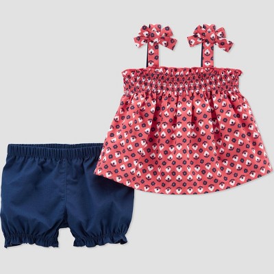 Image of Carter's Just One You® Baby Girls' Ikat Top & Bottom Set - Red 3M