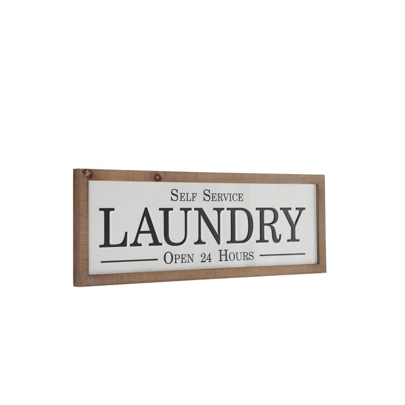 Metal Sign Laundry Wall Decor White - Olivia &#38; May, 4 of 5