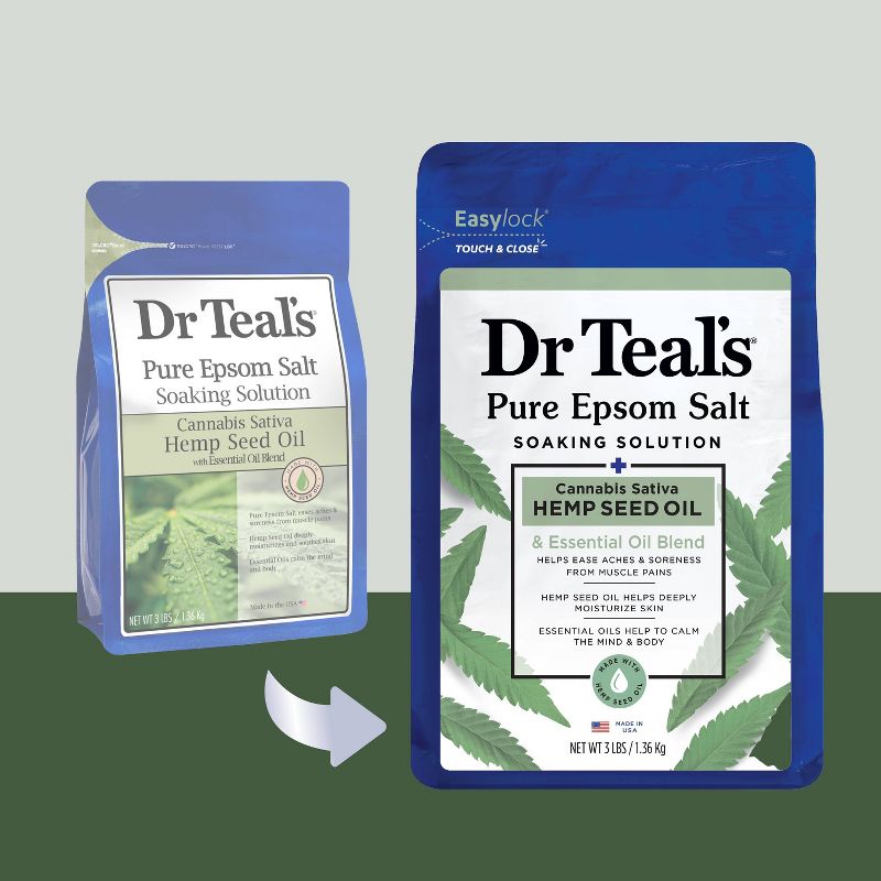 Dr Teal&#39;s Hemp Seed Oil Citrus &#38; Bergamot Pure Epsom Bath Salt - 3lb, 3 of 13