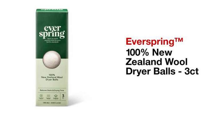 100% New Zealand Wool Dryer Balls - 3ct - Everspring&#8482;, 2 of 7, play video