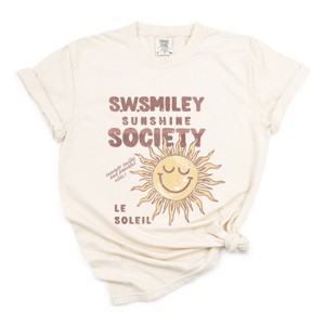 S.W.Smiley Sunshine Society - Women's Garment Dyed Graphic T-Shirt - 1 of 4