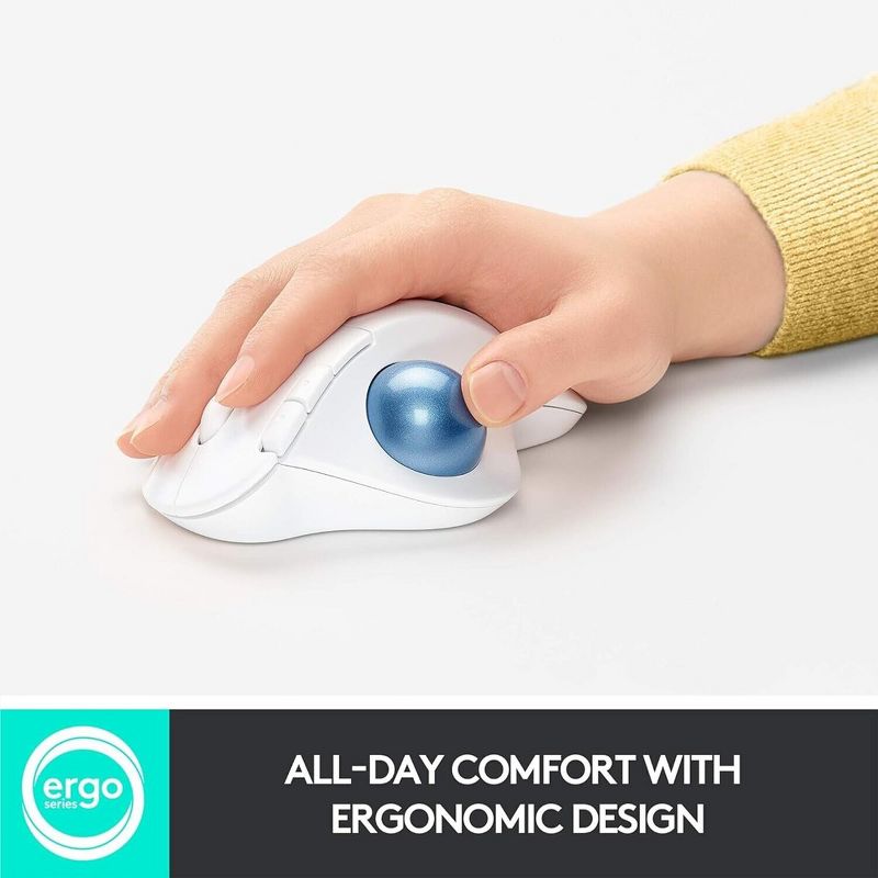 Logitech Ergo M575 Wireless Trackball Mouse for Business - Ergonomic Design Off-White, 3 of 7
