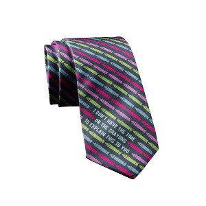 Crazy Dog T-Shirts I Don't Have The Time Or The Crayons To Explain This To You Necktie Funny Ties Mens Novelty Neckties Nerdy Tie - 1 of 4