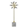 Decorative Starburst Statue with Blue Stone Accent and Marble Base, Elegant Tabletop Sculpture for Living Room, Entryway, Centerpiece, or Office Decor - 2 of 4