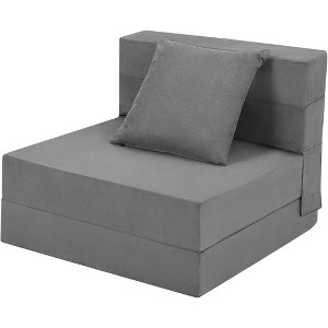 Folding Sofa Bed, Convertible Sleeper Chair,  with 2 Pillow, Memory Foam Washable Cover for Living Room/Bedroom/Guest - 1 of 4