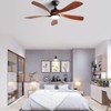 LOVSON 52'' Indoor Ceiling Fan With 3 Color Dimmable 5 ABS Blades Remote Control Reversible DC Motor Black With Led Light - 2 of 4