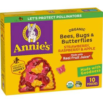 Annie's Bees, Bugs & Butterflies Strawberry, Raspberry & Apple Fruit Snacks - 7oz/10ct